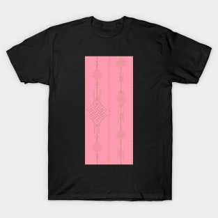 Eternity Knot Stripes on Pink T-Shirt